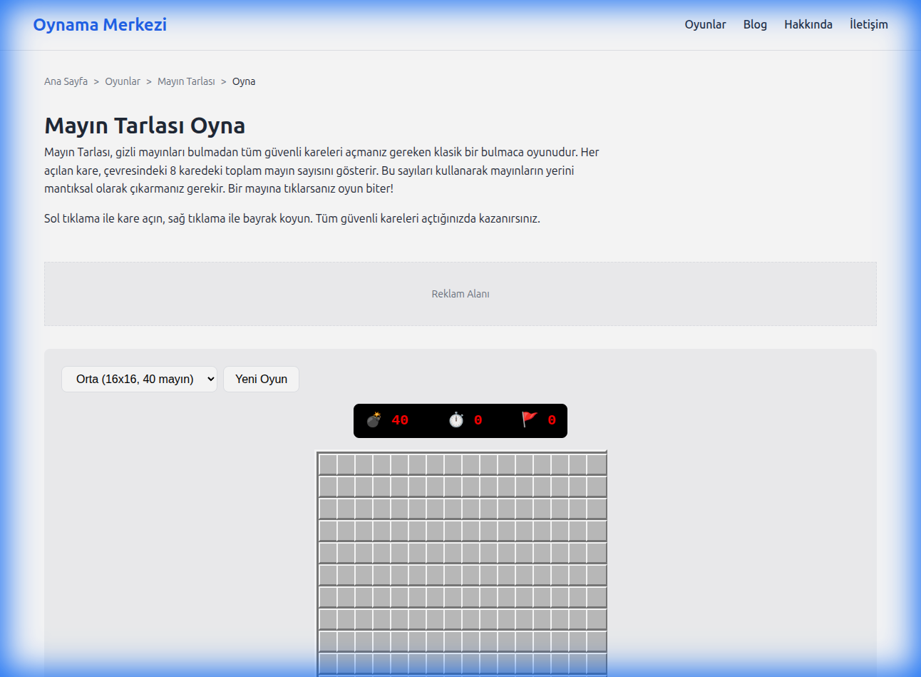 Oynama Merkezi Mayın Tarlası